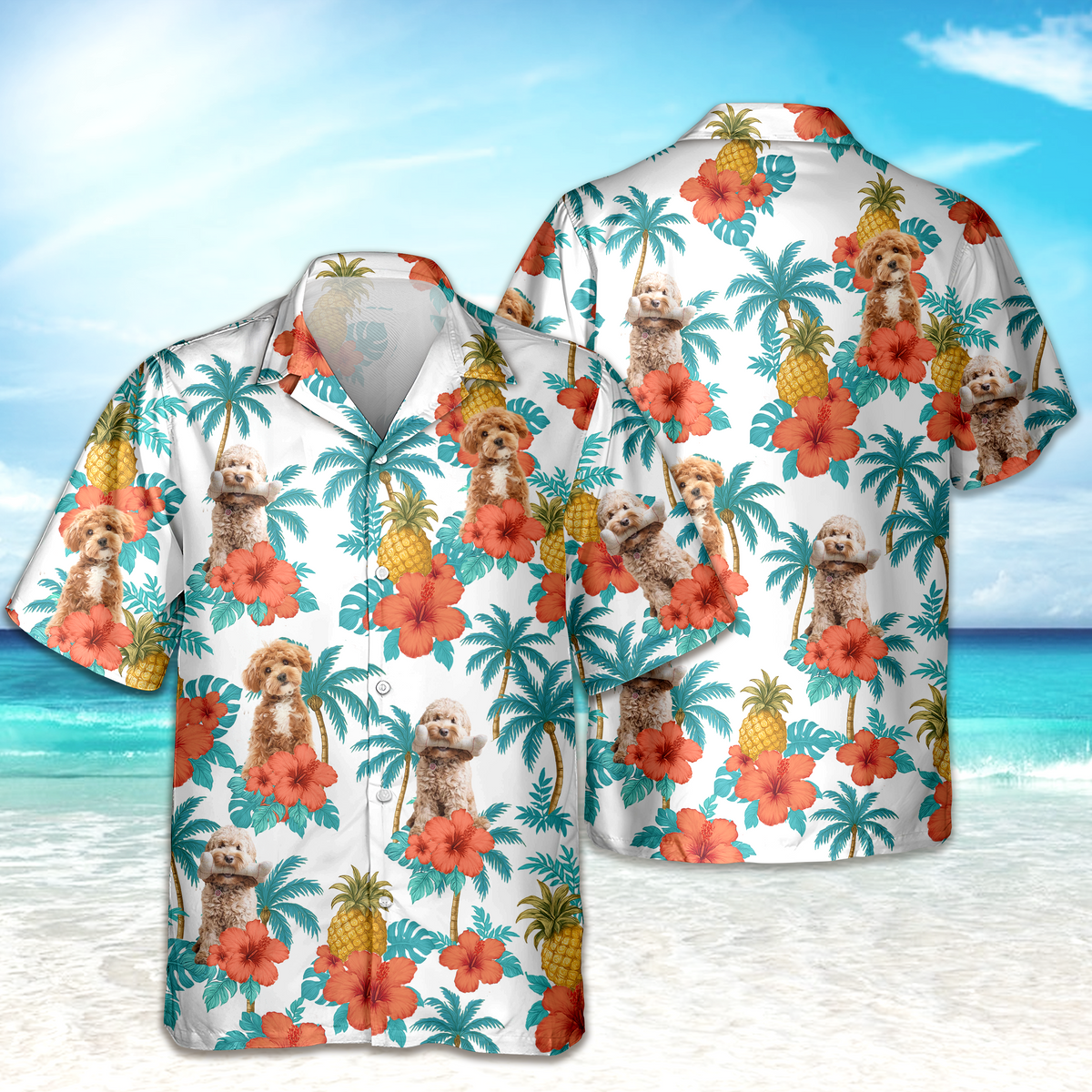 Custom Dog Photo Tropical Pattern Hawaii Shirt Gift For Dog Lovers HO82 893744