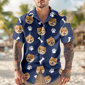 Custom Photo Face Dog With Bone Hawaii Shirt TH10 892761