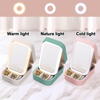 Personalized Birth Flower Leather Travel Jewelry Box with LED Mirror 100204