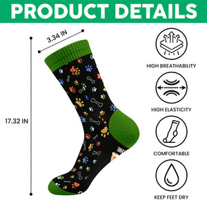 Custom Photo This Human Belongs To Dog Cat Crew Socks HA75 897616