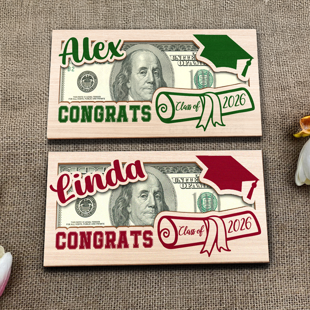 Customized Class Of 2025 Graduation Gifts Wood Money Holder HO82 893566
