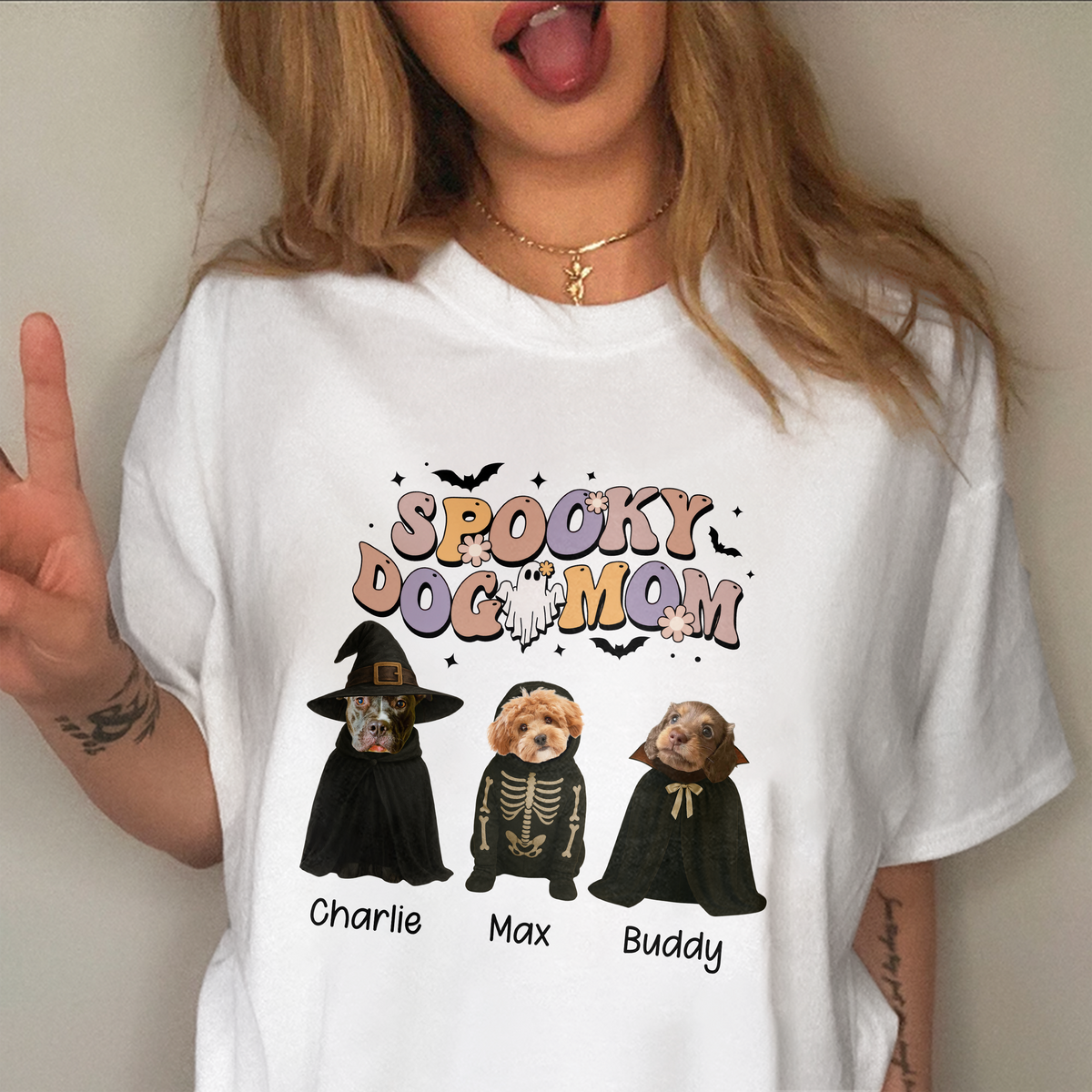 Custom Photo Spooky Dog Mom Comfort Shirt For Halloween TH10 896159