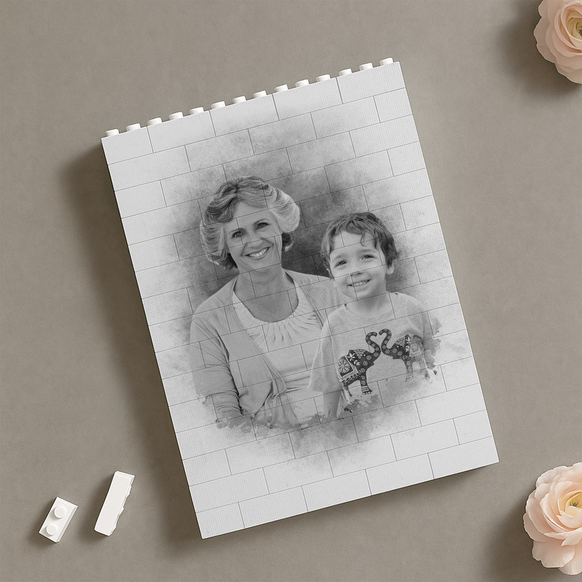 Custom Photo Add Deceased Loved One Memorial Family Building Brick Block HO82 902930