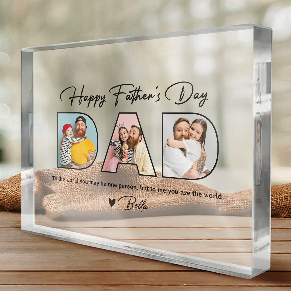 Custom Photo Happy Father's Day Acrylic Block Plaque, Unique Keepsake HO82 894014