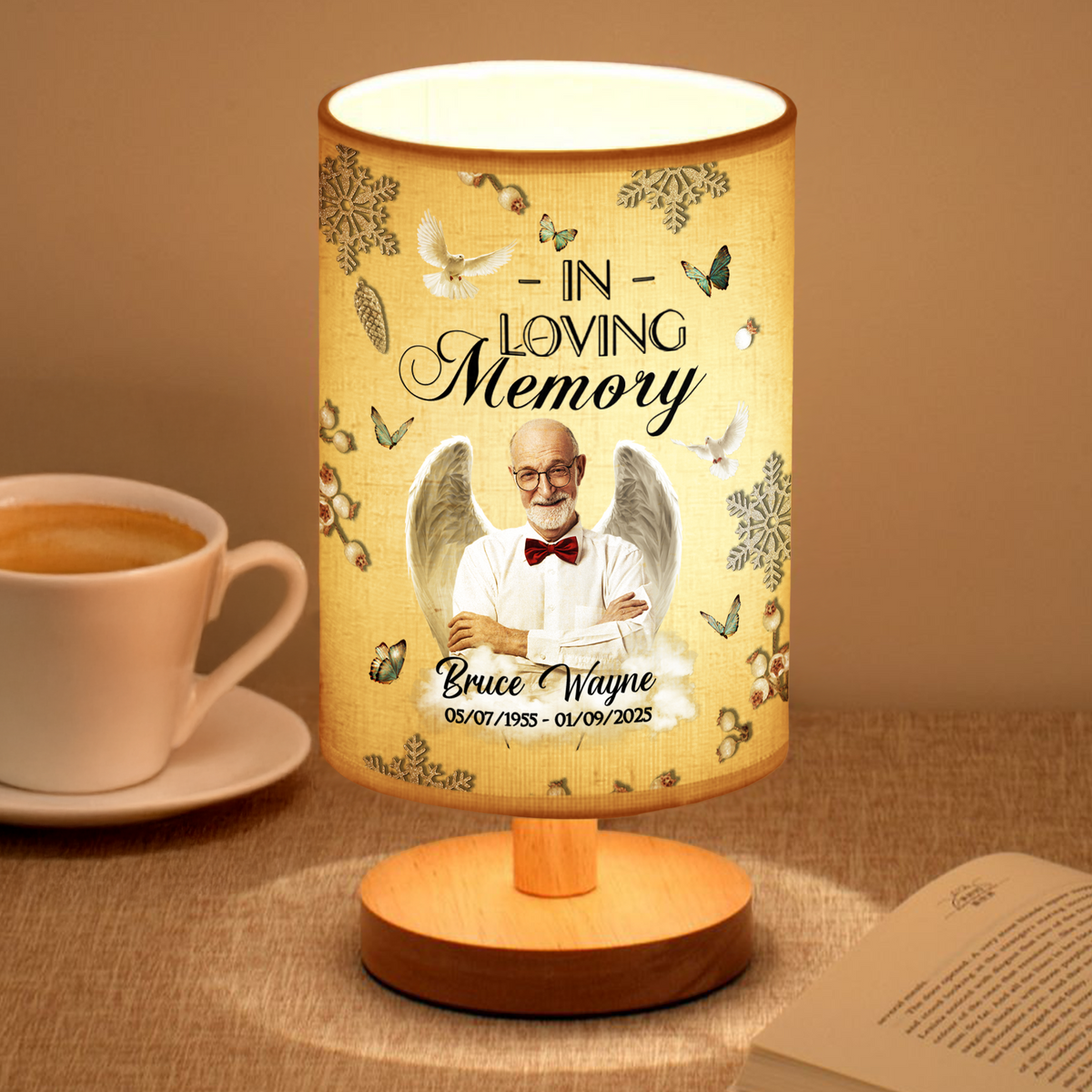 Custom Photo Forever In Our Hearts Memorial Fabric Lamp TH10 892855
