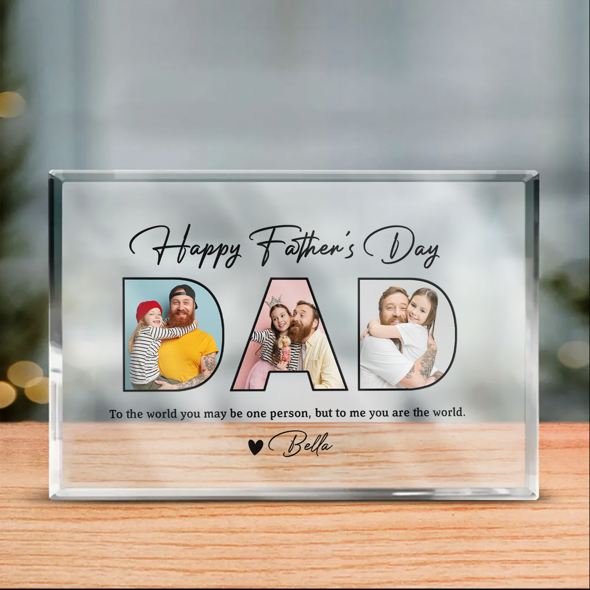 Custom Photo Happy Father's Day Acrylic Block Plaque, Unique Keepsake HO82 894014