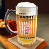 Custom Name The Best Dad Ever Hands Down Glass Beer Mug TH10 892661