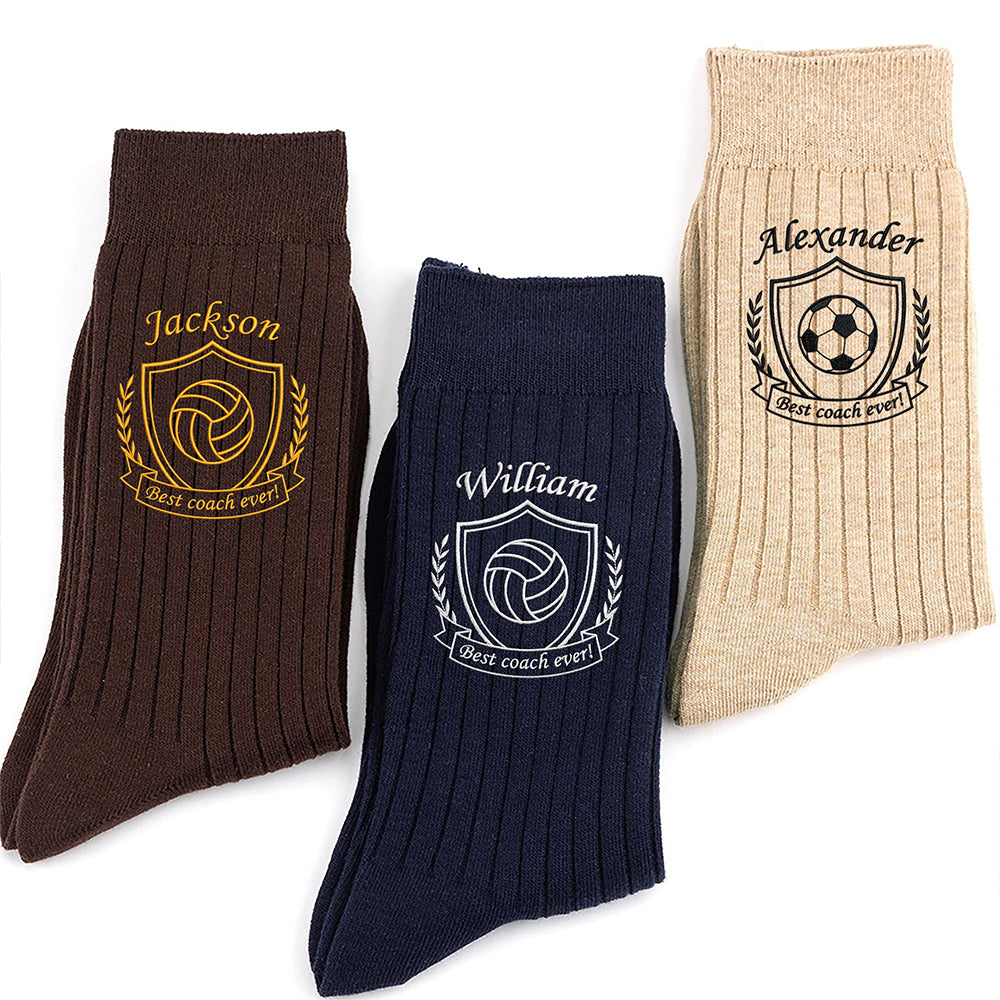 Best Coach Ever, Best Manager Ever Embroidered Socks Gift For Baseball, Soccer, Football, Hockey, Basketball Coach HA75 919120