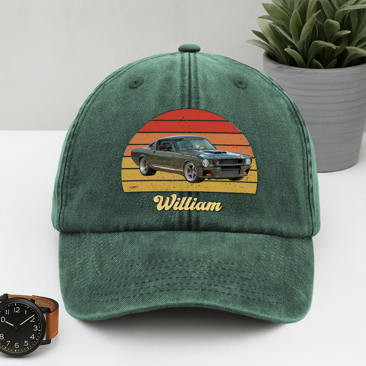 Custom Photo Vintage Retro Car Washed Denim Baseball Cap HA75 892552
