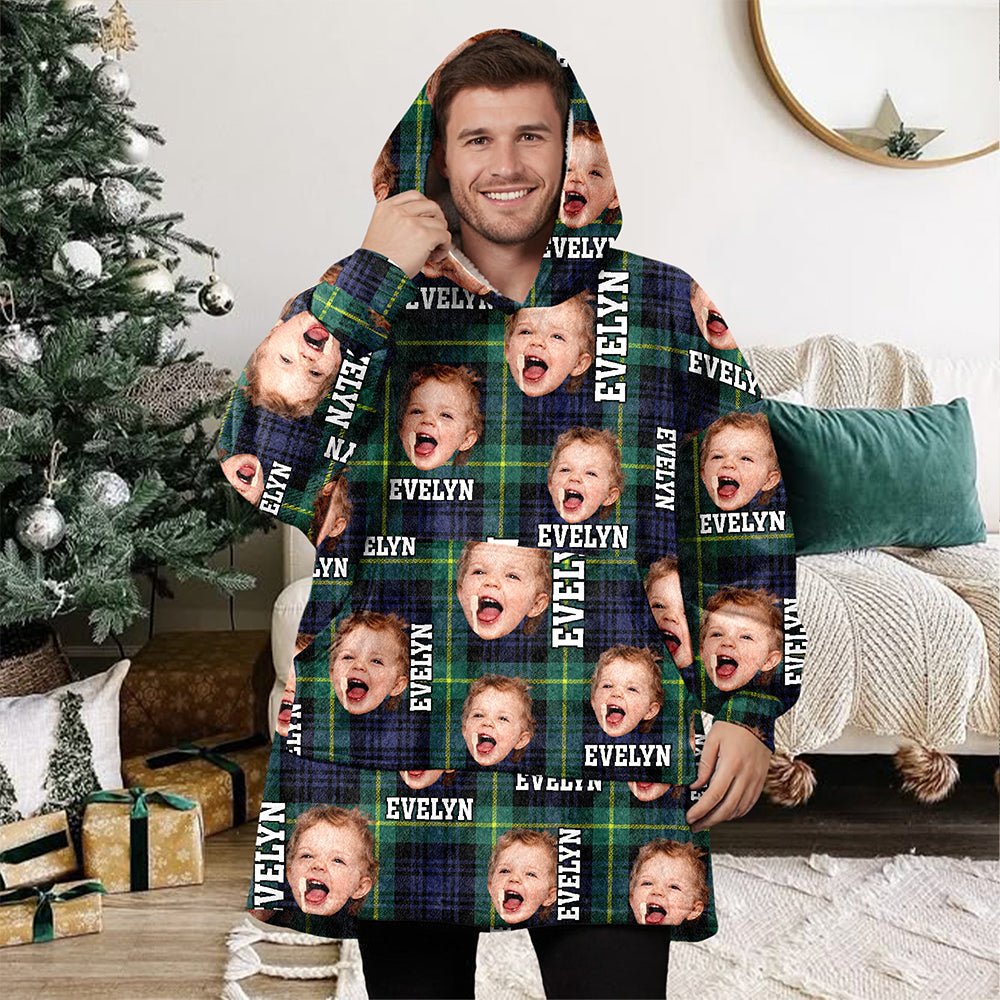 Custom Photo Family Hoodie Blanket For Family Gift HA75 898386