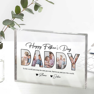 Custom Photo Happy Father's Day Acrylic Block Plaque, Unique Keepsake HO82 894014
