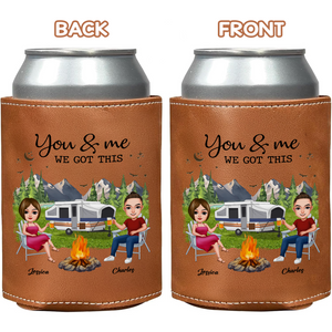 Personalized You & Me We Got This Camping Leather Can Cooler Holder TH10 894087