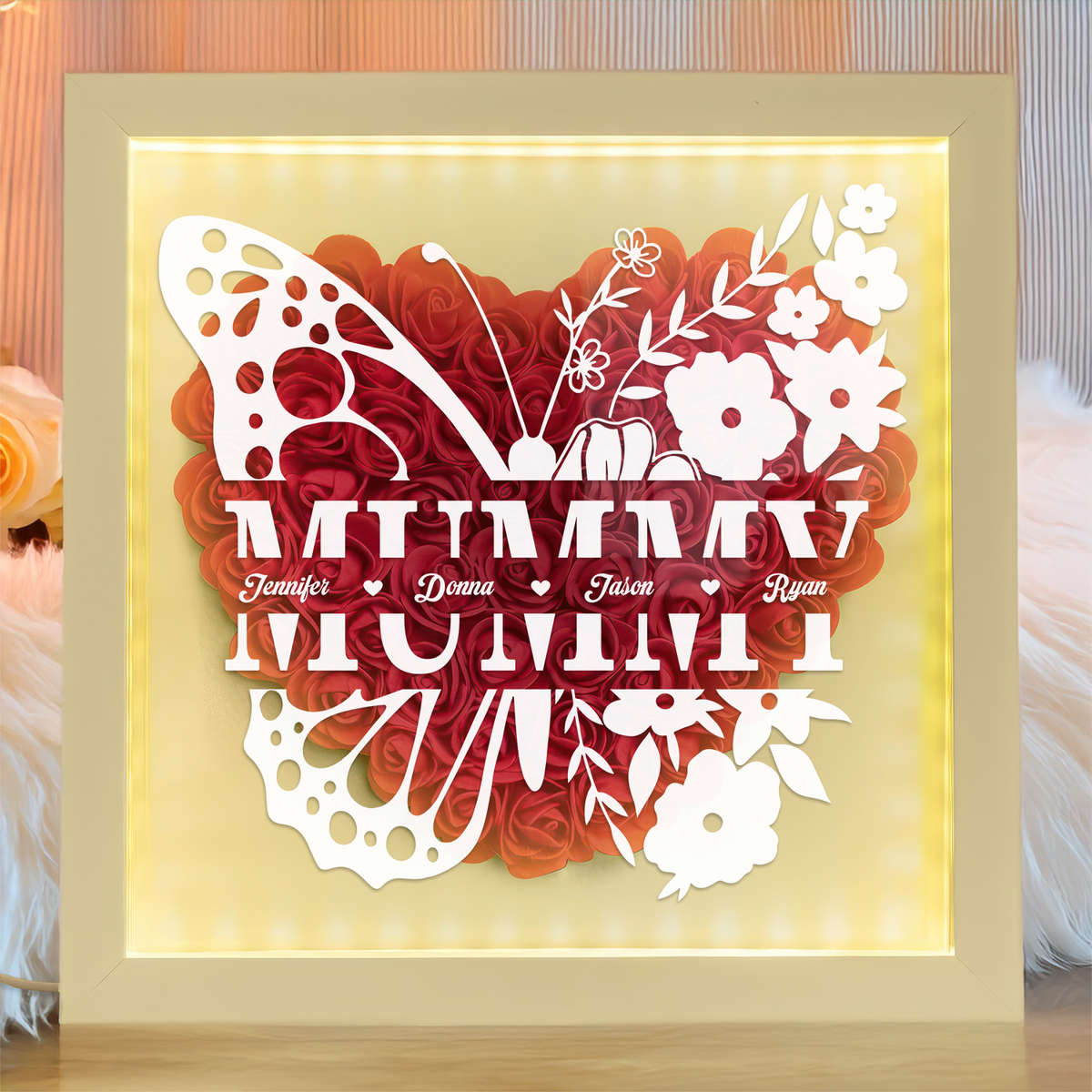 Personalized Butterfly Mom Flower Shadow Box Mother's Fay Gift CH07 895462