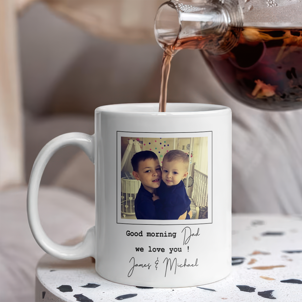 Custom Photo Dad We Love You White Mug - Personalized Father’s Day Gift HO82 902518