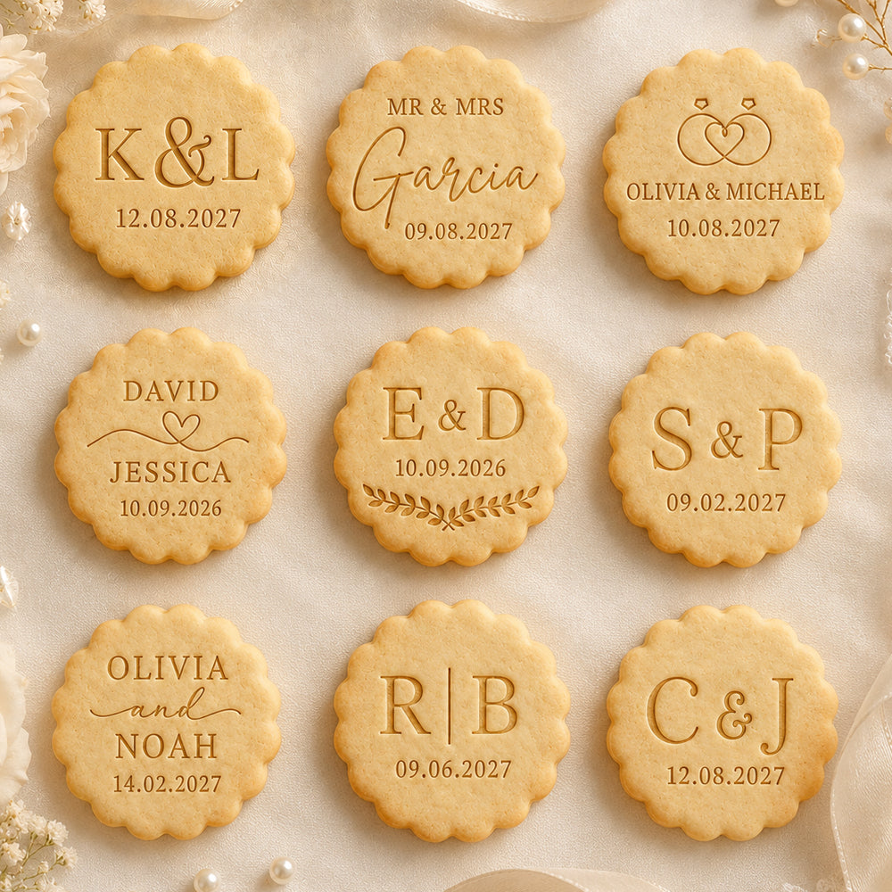 Personalized Wedding Cookie Stamp Bride & Groom Cookie Cutter, Bridal Shower Baking Gift CH07 180272