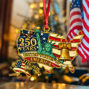 250 Years Of American Flag Liberty Eagle Acrylic Ornament Decor Gift HO82 900366