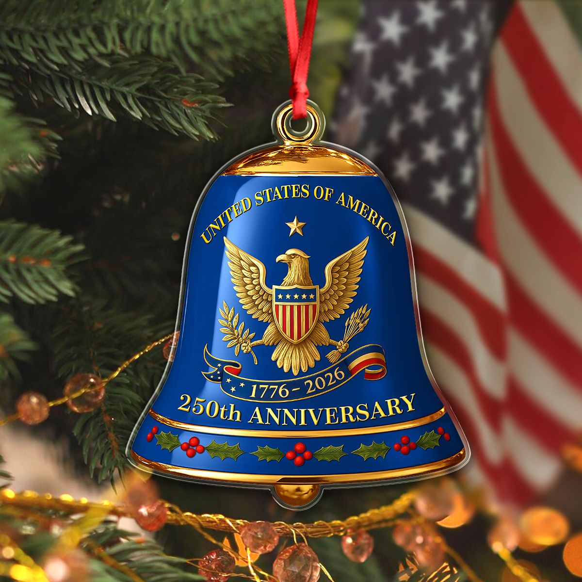 United State of America 250th Anniversary Bell Acrylic Ornament CH07 899184
