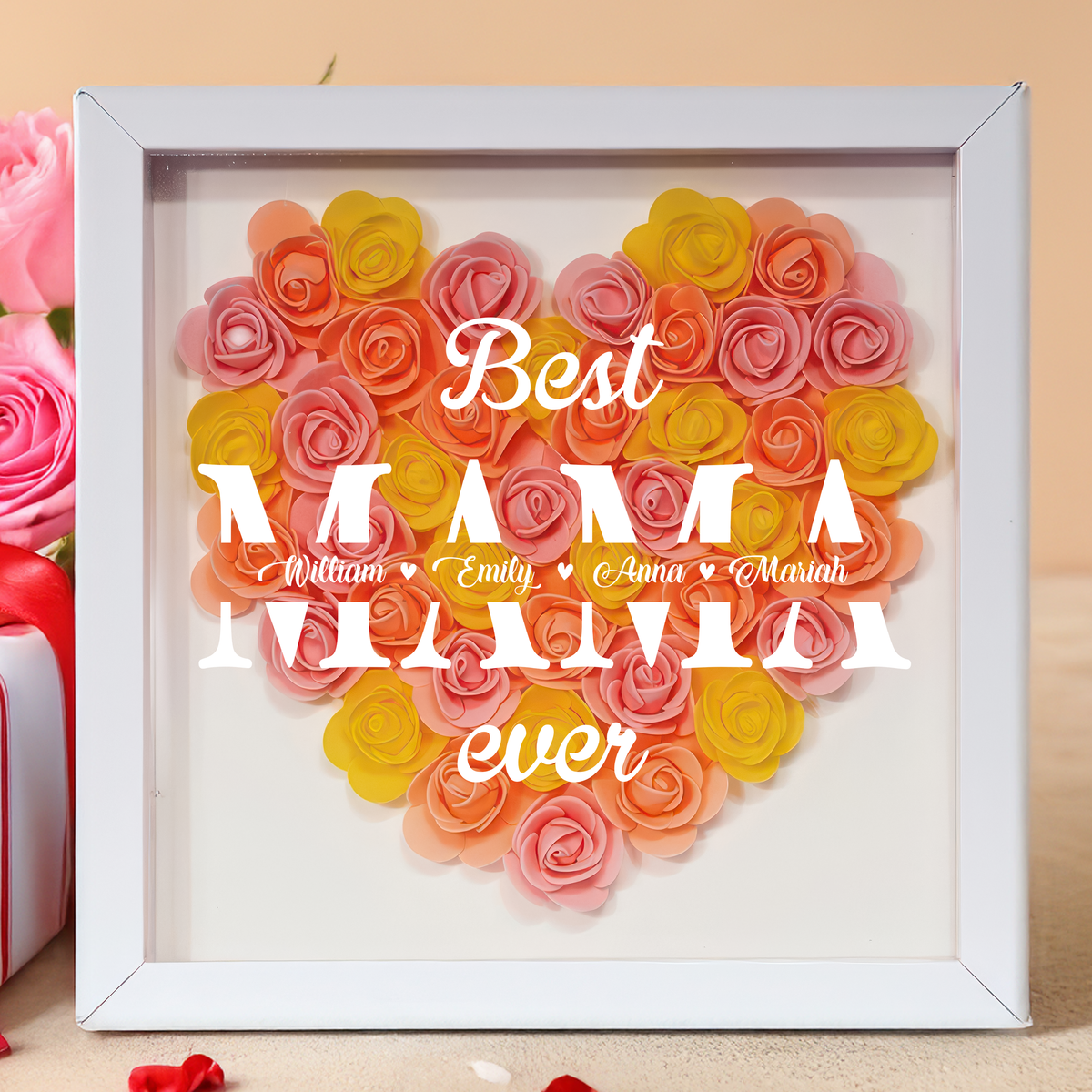 Best Mom Ever Personalized Flower Shadow Box Mother's Day Gift CH07 895464
