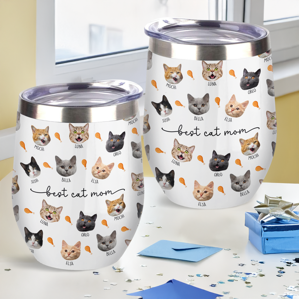 Custom Dog Cat Face Wine Tumbler Gift For Dog Cat Dad Mom HO82 894150