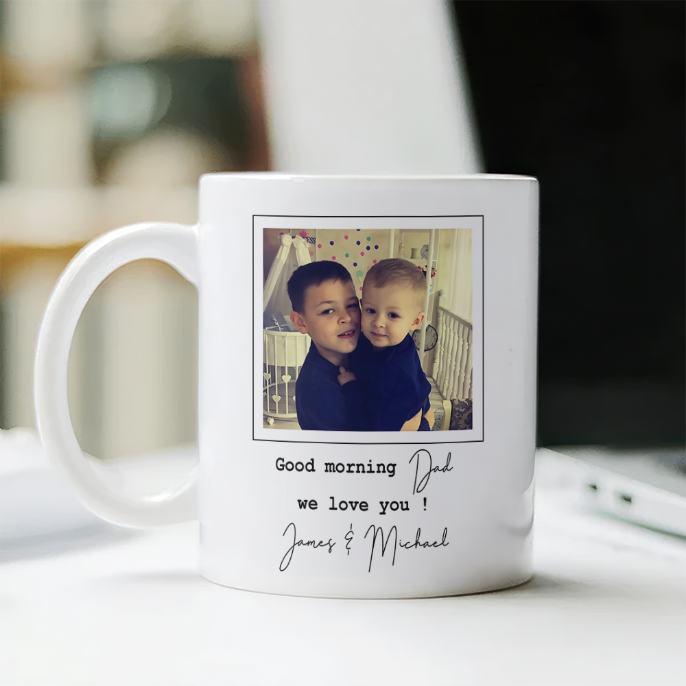 Custom Photo Dad We Love You White Mug - Personalized Father’s Day Gift HO82 902518