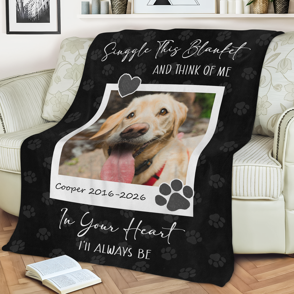 Personalized Dog Memorial Photo Blanket Gift, Pet Loss Keepsake Remembrance Gift For Dog Mom Dad Bereavement Gift HO82 903068