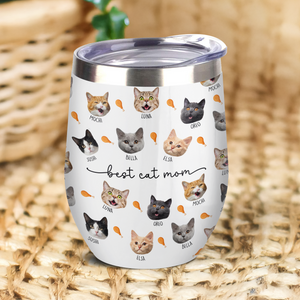 Custom Dog Cat Face Wine Tumbler Gift For Dog Cat Dad Mom HO82 894150
