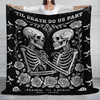 Skeleton Couple Till Death Blanket - Personalized Skeleton Lovers Wedding Blanket, Spooky Goth Couple Halloween Gift HO82 903166