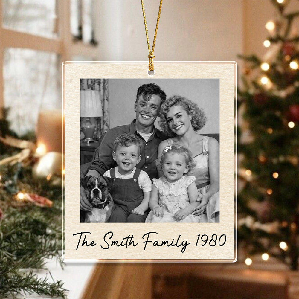 Custom Vintage Polaroid Photo Christmas Personalized Acrylic Ornament HA75 922028