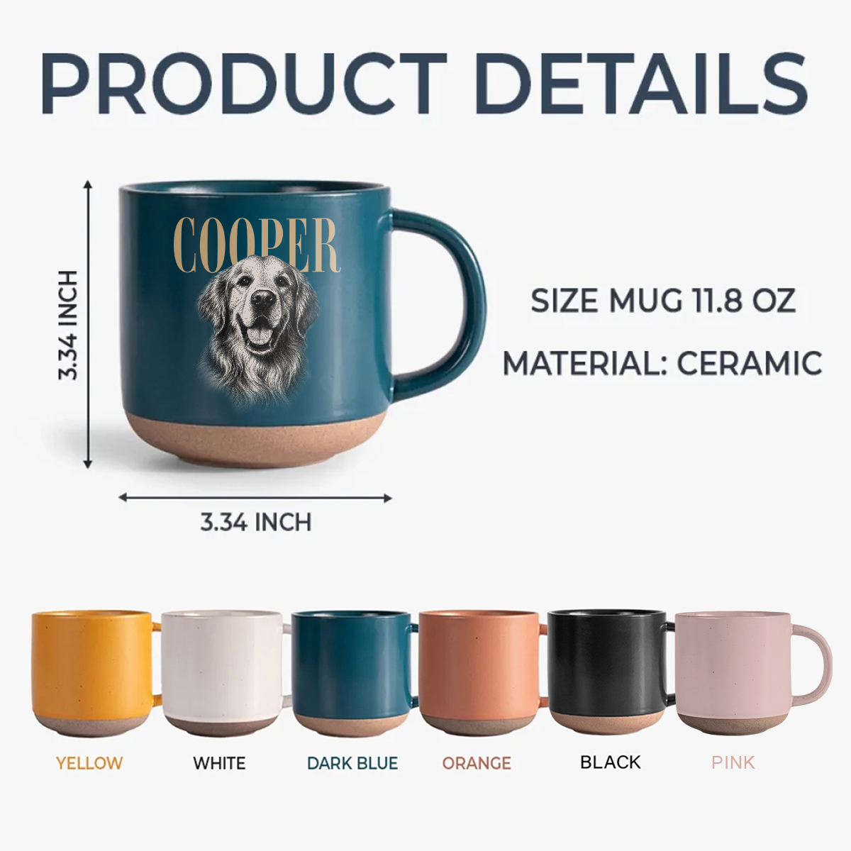 Custom Pet Face Shirt Vintage Style Pottery Mug For Dog Lovers HO82 903204