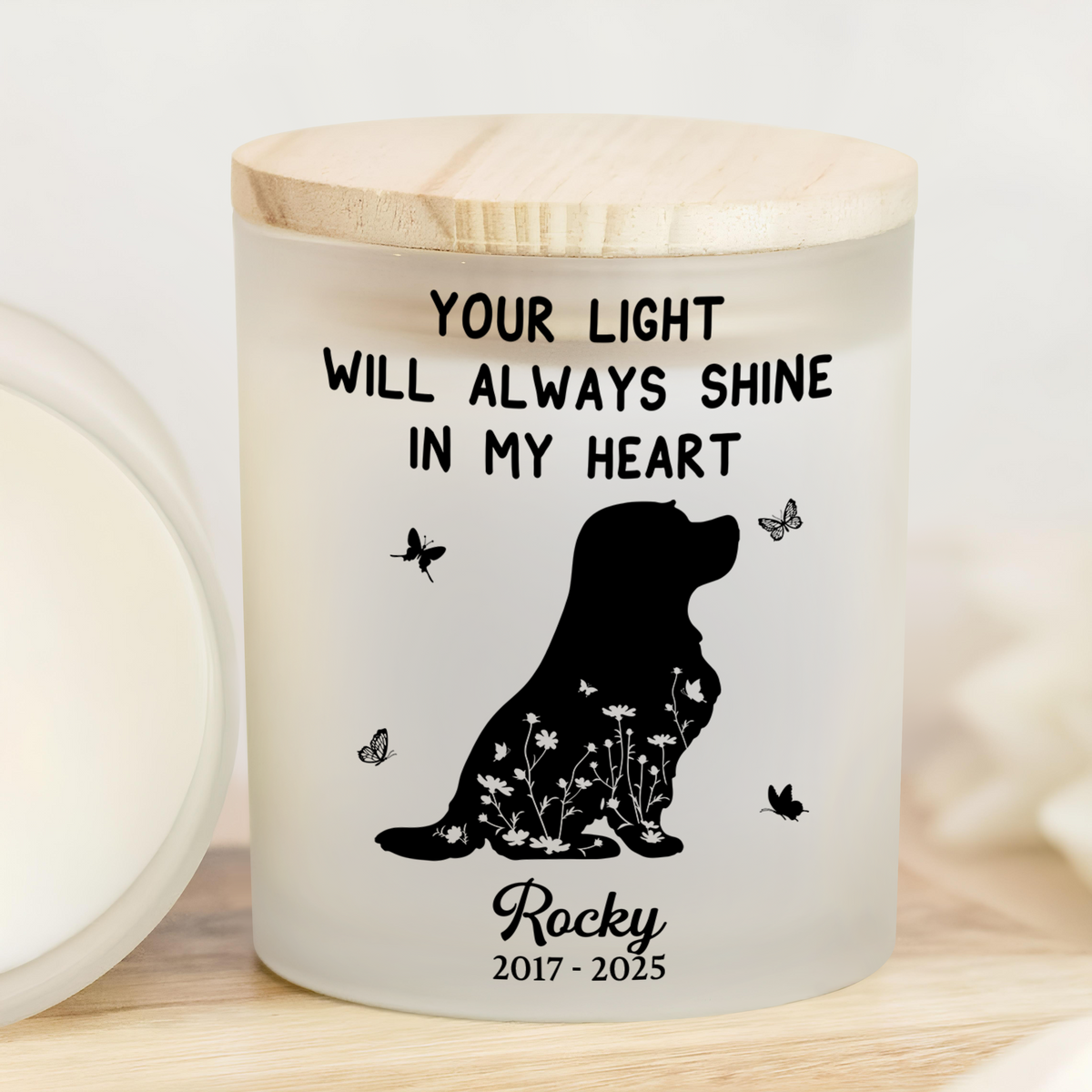 Personalized Forever Loved, Always In Our Hearts Memorial Glass Jar With LED Candle LM32 893497