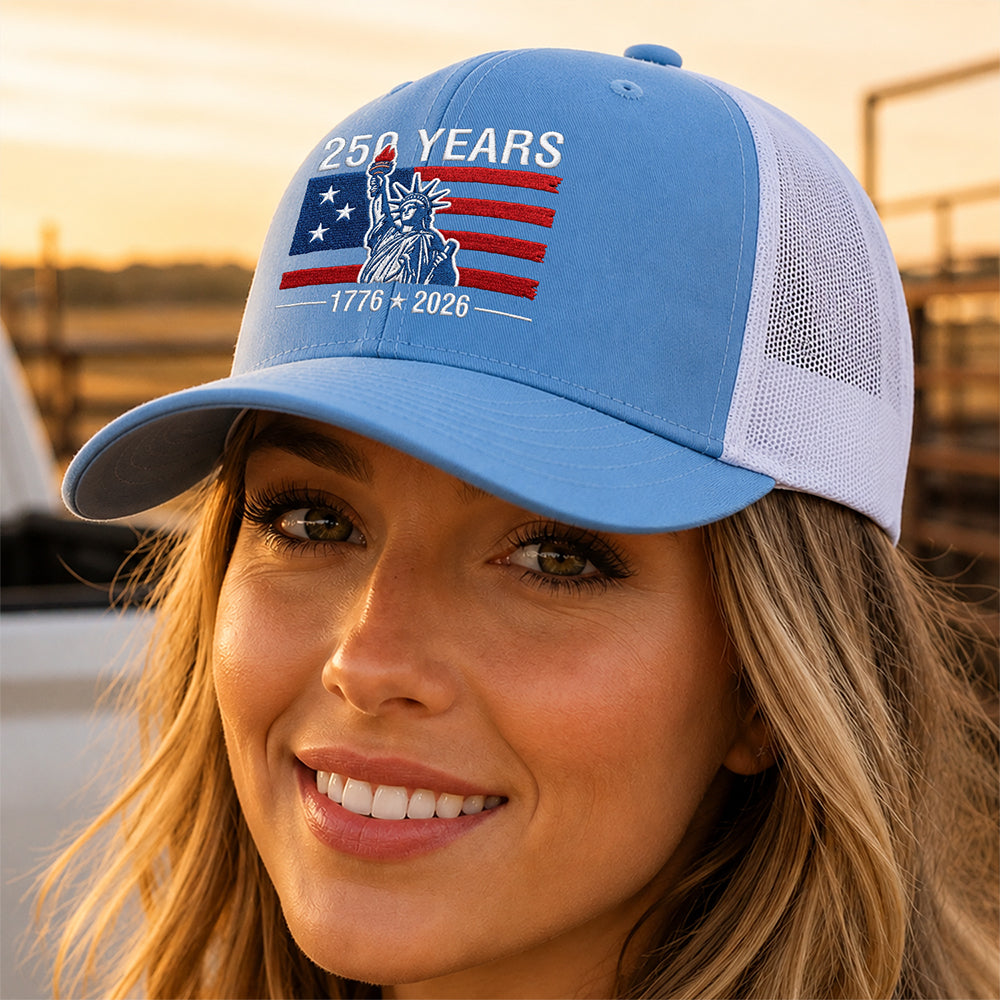 250 Years Of America Trucker Hat, Patriotic USA Hat HA75 921666