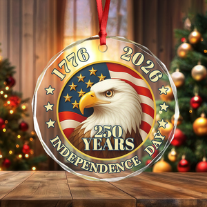 250 years of America American Independence Day Glass Ornament HA75 897120