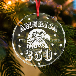 America 250 Years Happy 250th Birthday USA Glass Ornament HA75 898104