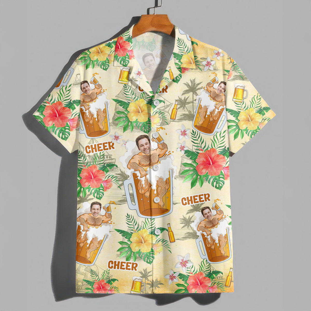 Custom Photo Beer Man Hawaiian Shirt Summer Gift For Beer Lovers CH07 895294