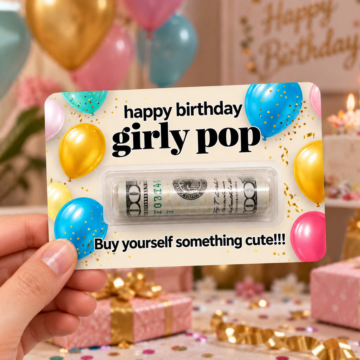 Personalized Happy Birthday Money Holder Card, Creative Cash Gift for Family & Friends LM32 669723