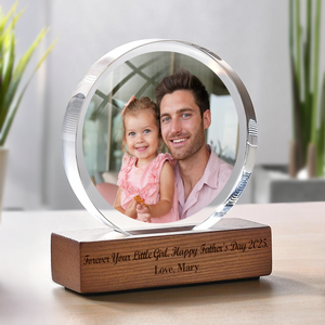 Custom Photo Forever Your Little Girl - Happy Father's Day Round Acrylic Frame Block HA75 892492