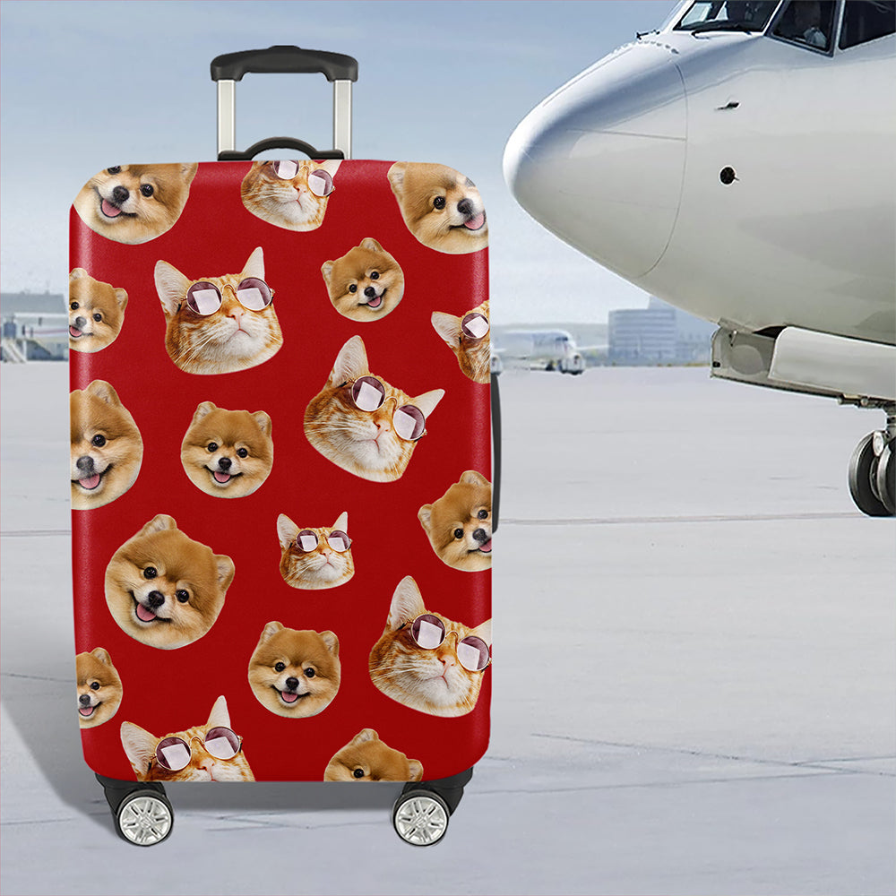 Custom Pet Face Luggage Cover, Personalized Travel Gift For Dog & Cat Lovers LM32 669793