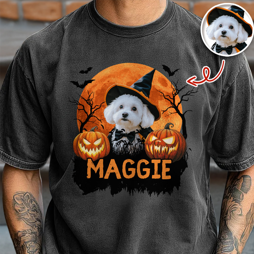 Custom Halloween Dog Photo Comfort Shirt Spooky Season Shirt Dog Lovers Halloween Gift CH07 899430