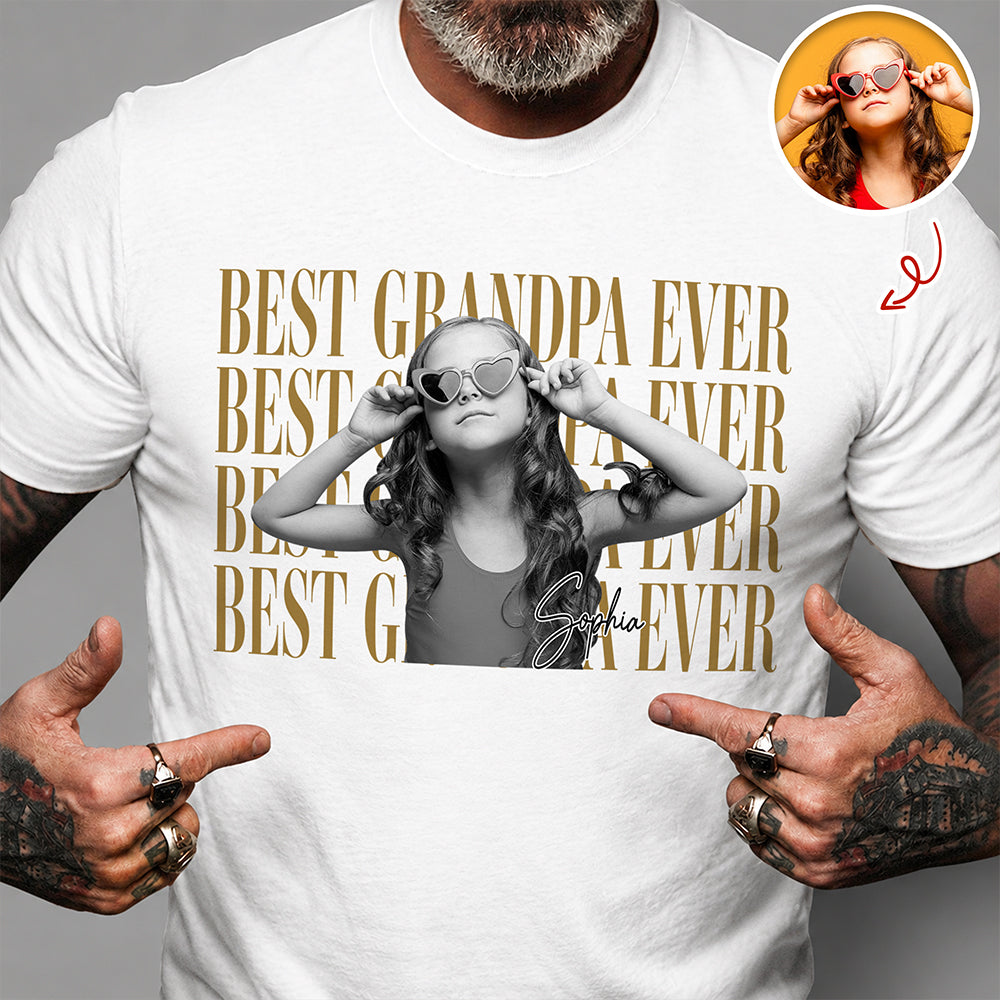 Personalized Vintage Photo Best Dad Mom Ever Bright Shirt HA75 921458
