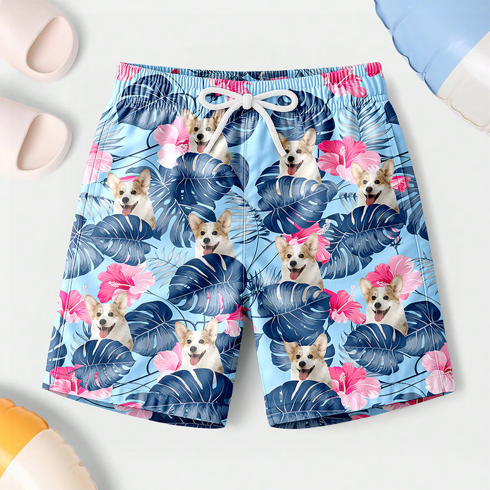 Custom Dog Photo On Beach Short For Kid Summer Gift TH10 894099
