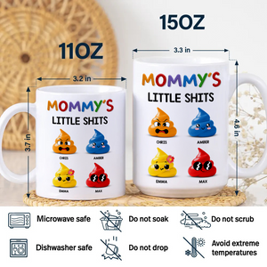 Mommy's Little Sh*ts Personalized White Mug Funny Gift For Family CH07 895286