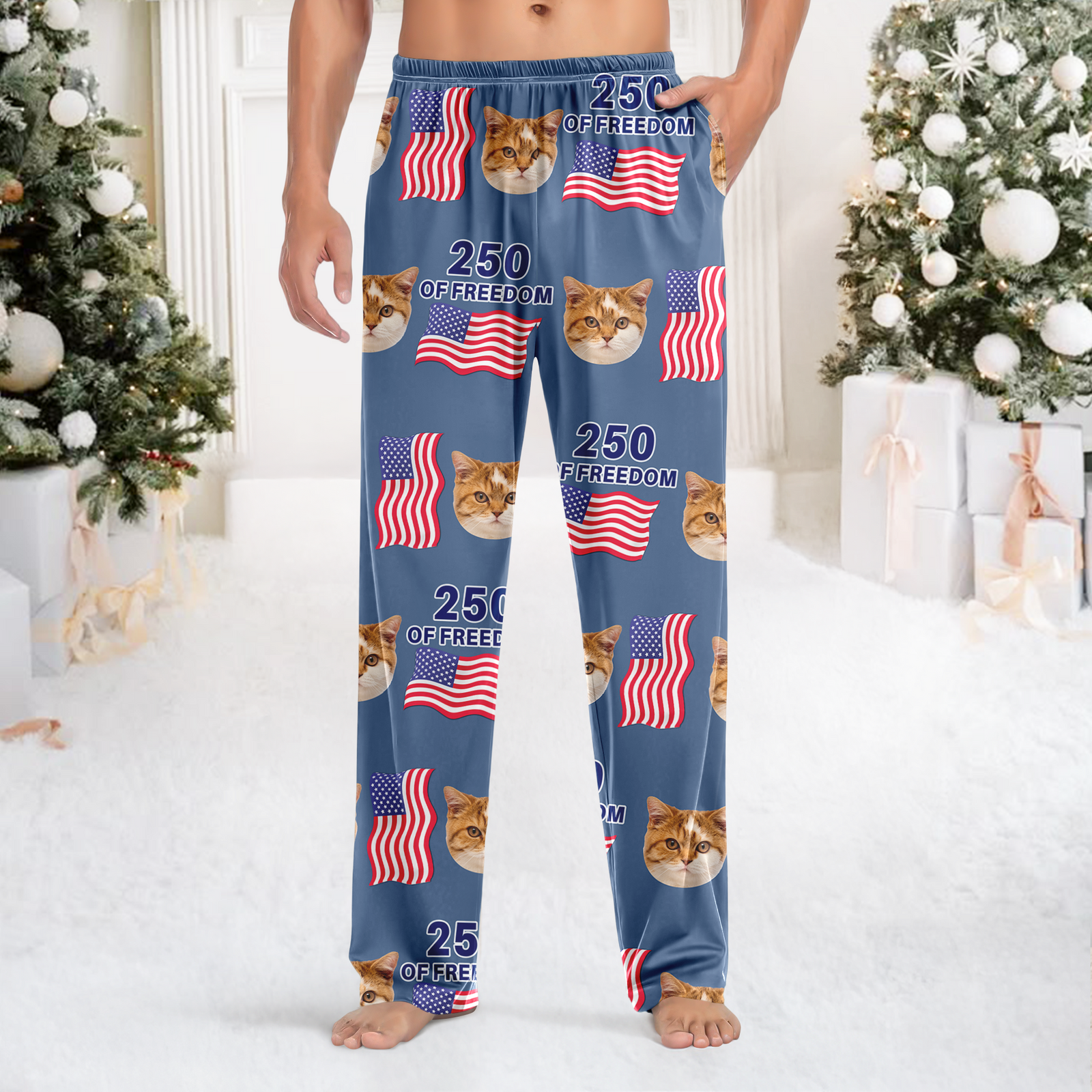 Custom Cute Cat Photo America 250 Years Of Freedom Sweatpants LM32 895847