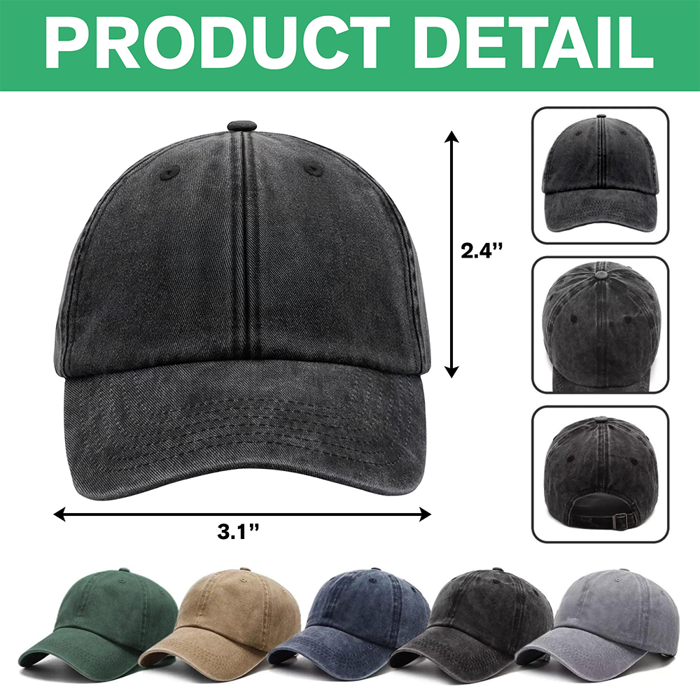 Custom Name Best Dad By Par Washed Denim Baseball Cap CH07 911238