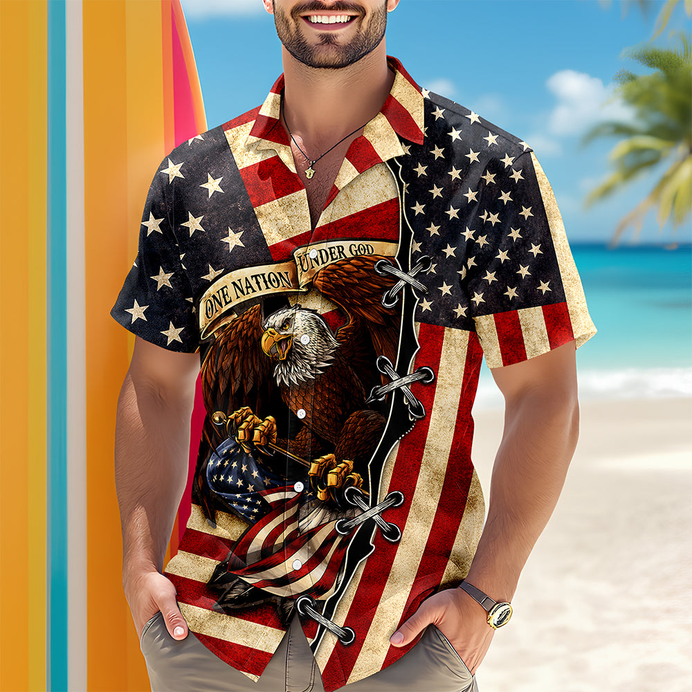 One Nation Under God Patriotic Hawaii Shirt HA75 921612