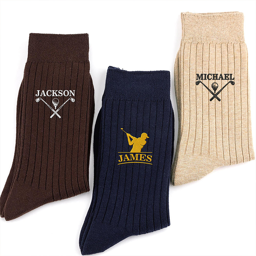 Personalized Name Golf Embroidered Socks Golfer Gift, Golf Accessories for Men CH07 180326