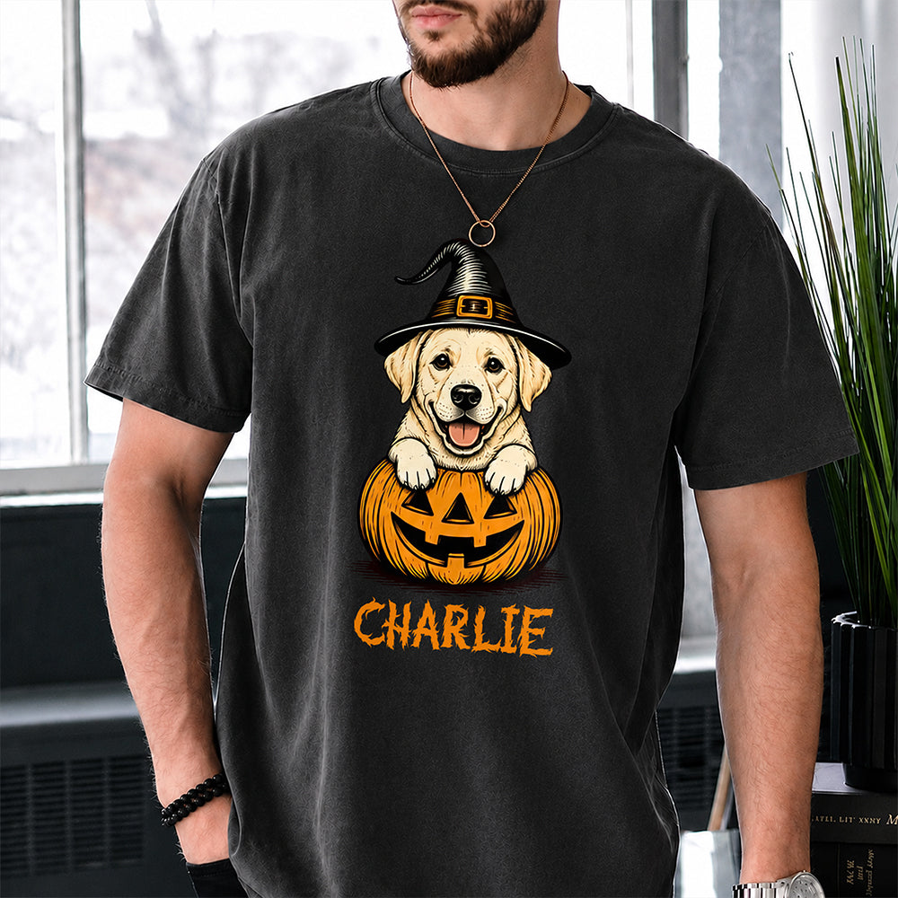 Custom Dog Breeds Halloween Dog Comfort Cute Dog Witch Pumpkin Puppy Shirt CH07 180174