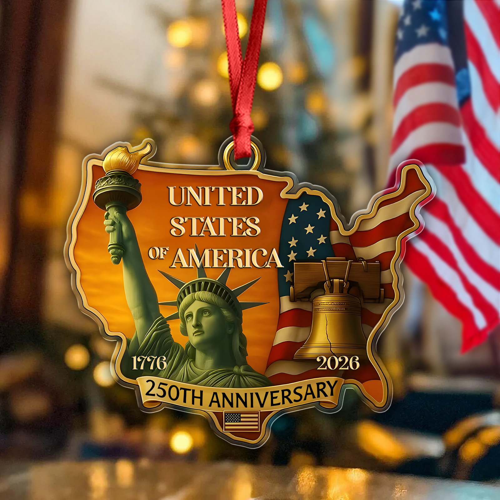 1776 - 2026 United States 250th Anniversary Acrylic Ornament CH07 899610