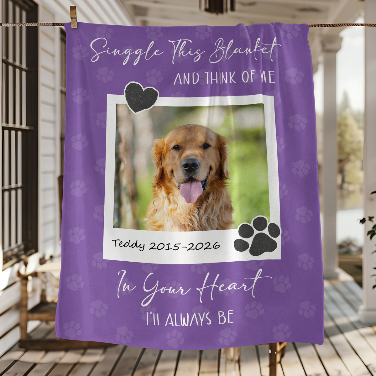 Personalized Dog Memorial Photo Blanket Gift, Pet Loss Keepsake Remembrance Gift For Dog Mom Dad Bereavement Gift HO82 903068