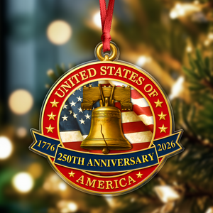 USA 250th Anniversary Liberty Bell Semiquincentennial Acrylic Ornament HO82 900370