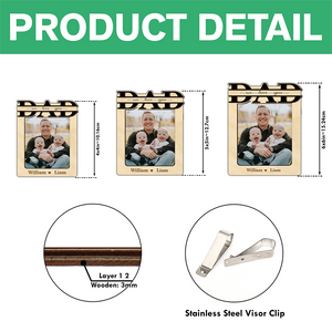 Custom Photo Dad And Kid 2 Layered Car Visor Clip TH10 892967